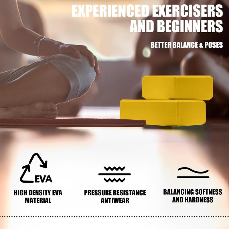 Septo 2 Pcs Yoga Blocks, 9"x6"x3" Foam Blocks Yoga Props for Pilates Stretching and Meditation Exercise Blocks Lightweight Yoga Essentials - Image 5